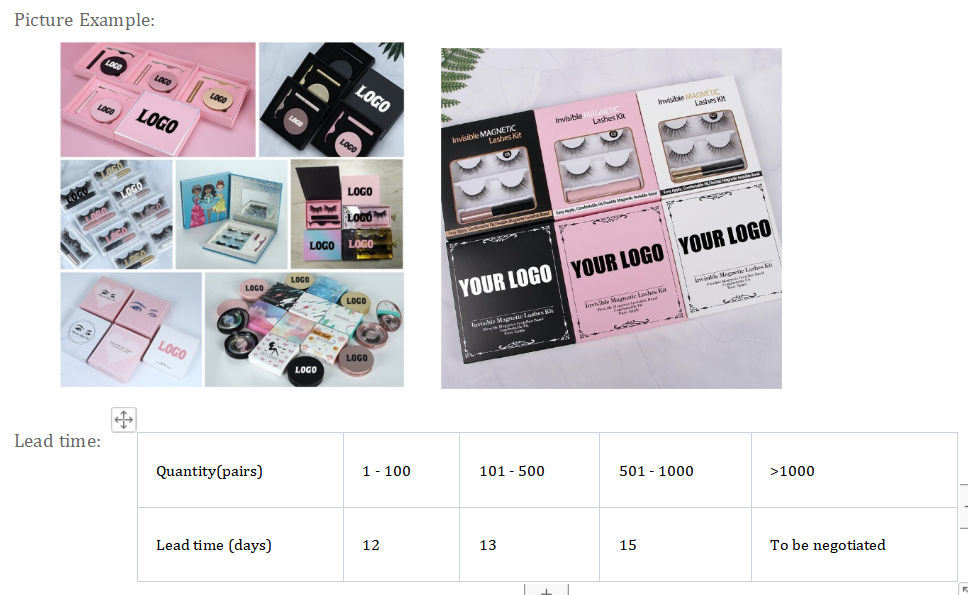 High quality customized eyelash packaging magnetic eyelashes with eyeliner handmade magnetic false eyelashes  