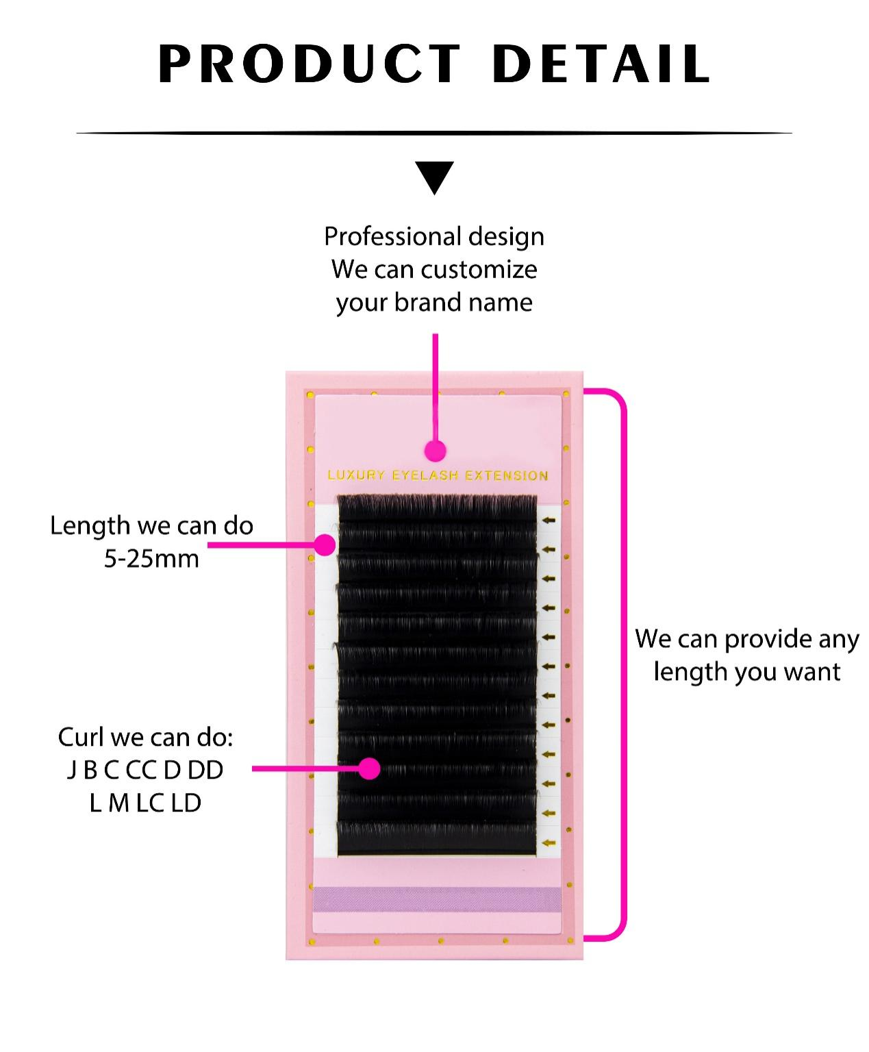 Velvet J B C CC D DD L LC LD M curl volume eyelash 6-25 length 0.03 individual cashmere lash volume eyelash extensions  