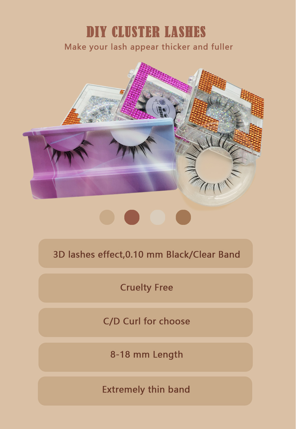 Pecamei Eyelash Group 320 Lashes 40D D Curl Eyelash Group Mixed 9-16mm Single Eyelash Group Wispy DIY Eyelash Extension Thin Band Soft for use at home (40D D Mix9-16)  