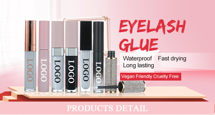 Pecamei Lash Glue Customized Private Label Vegan 5ml Bottle Waterproof False Eyelash Glue Free Latex Eyelash Glue  