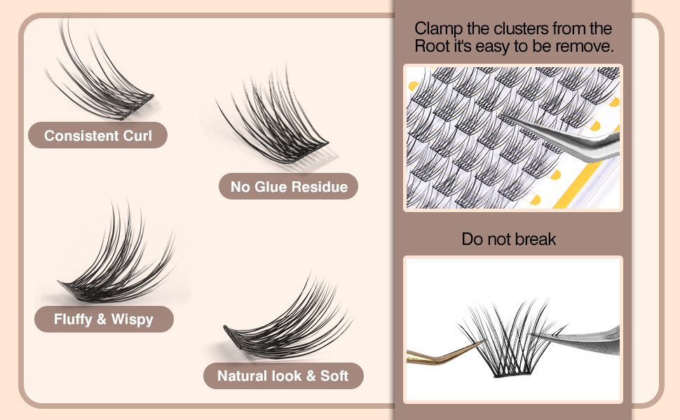 Pecamei Lash Clusters, DIY Eyelash Extension, 120 Mini Lightweight Clusters Individual lashes, Volume Soft Reusable Artificial Natural Look for Cluster Lash, C Curl False Eyelashes for Home Use (Volume 12mm)  