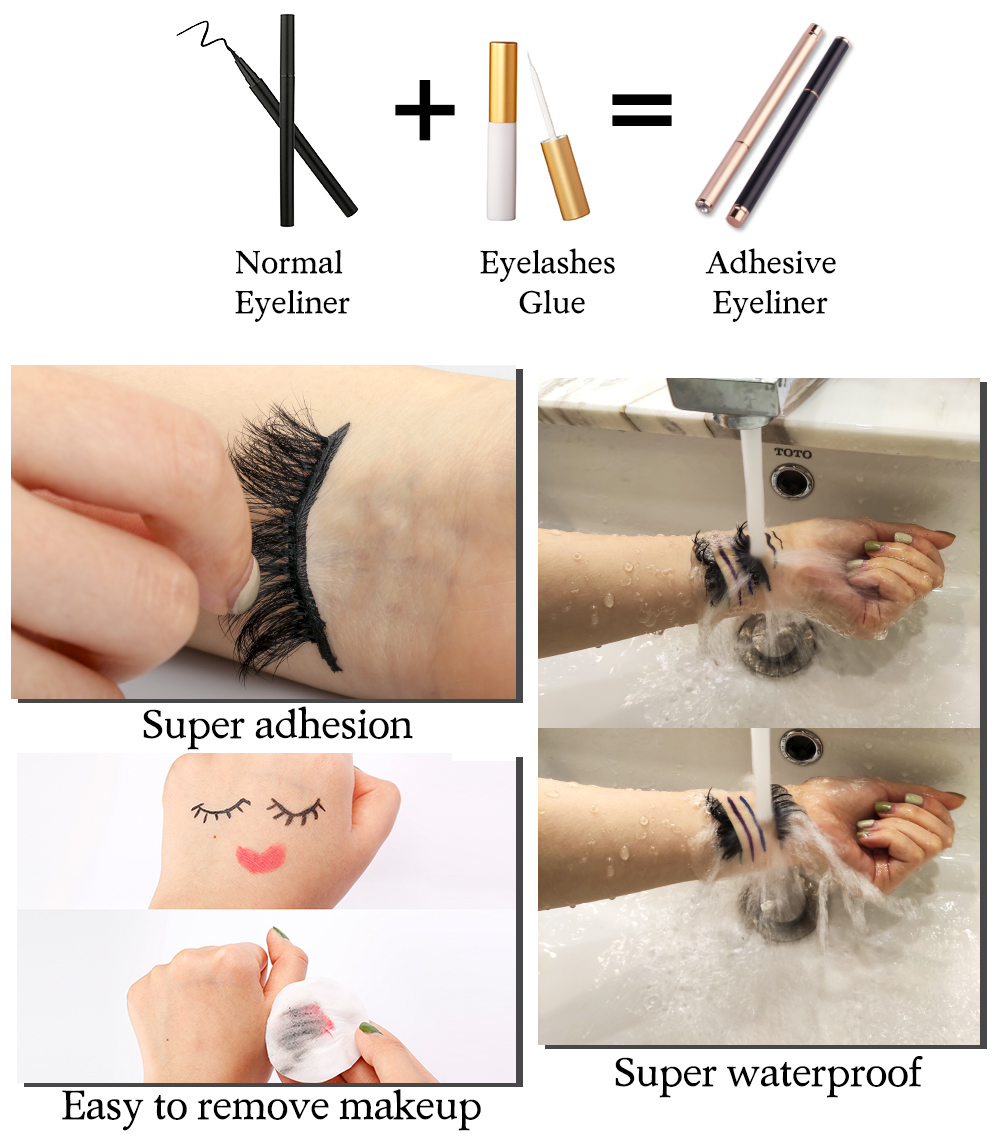 Pecamei New Best Waterproof eye lash Magnetic lashes Liquid Eyeliner Eyelash 3d magnet false eyelash  